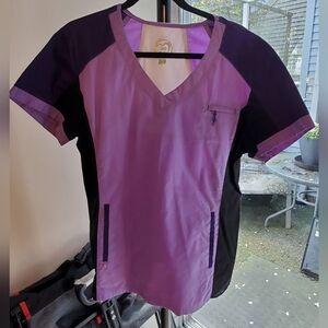 Purple and Black Scrub Top